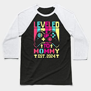 Going To Be Mom 2024 Leveled Up To Mommy 2024 Gamer Baseball T-Shirt